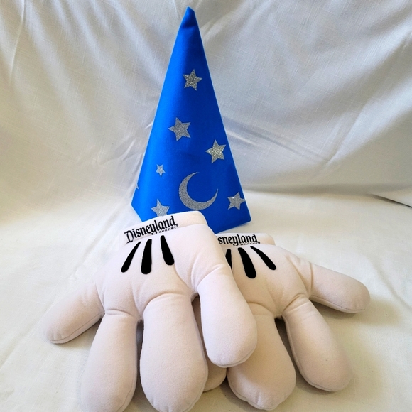 Disneyland Resort Mickey Mouse Hands Plus Disney Store Wizard Fantasia Hat - Picture 4 of 12